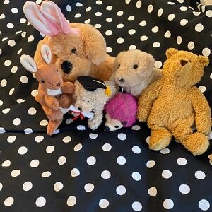 Assorted Kids Plush Animal Set – Pink, Tan, Brown